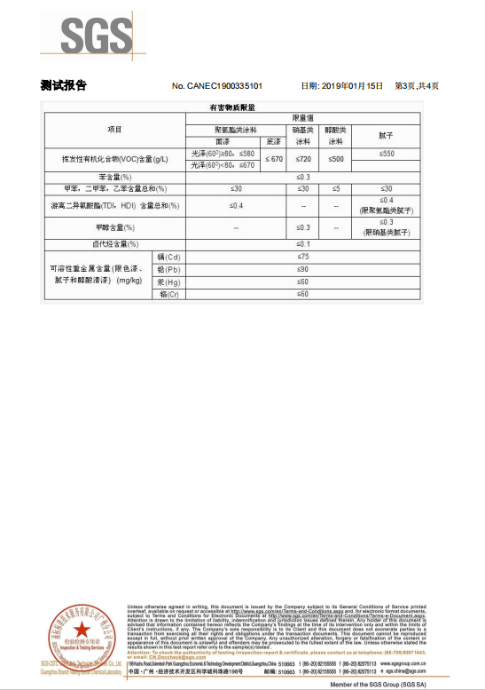 亿橙木蜡油面油检测报告